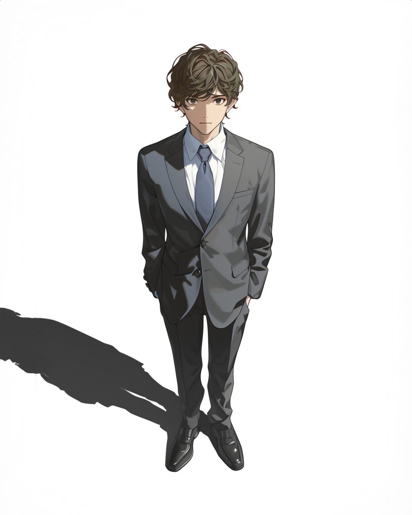 キャラクラーが正面を向いて立っている絵